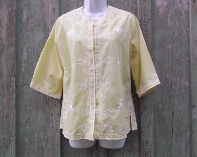 Blusa Top Asiática Vintage S ShoJe Exclusiva Amarilla Sol Bordada En muy buena condición Foto 1 de 4
