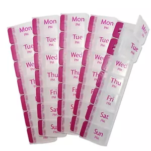 Pill Case Easy Open 7 Slot x 10 ~ Weekly Tablet Medicine Organiser Bulk Buy - Picture 1 of 2