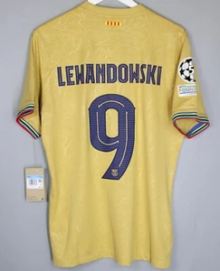 NWT BARCELONA SPAIN 2022 2023 AWAY FOOTBALL SHIRT JERSEY #9 LEWANDOWSKI UCL - Picture 1 of 8