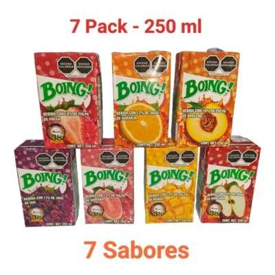 Boing Pascual Fruit Juice 7 Pack 250 ml, 7 Sabores, Jugo de Frutas Boing Mexico