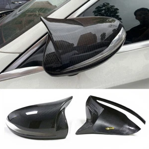 For Benz W205 C E S CLS GLC 2016-2020 OX Horn Carbon Fiber Side Mirror Cover Cap - Picture 1 of 9