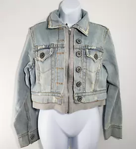 Z Cavaricci Jacke Damen groß L Denim Jeans Distressed kurz leicht gewaschen - Bild 1 von 7