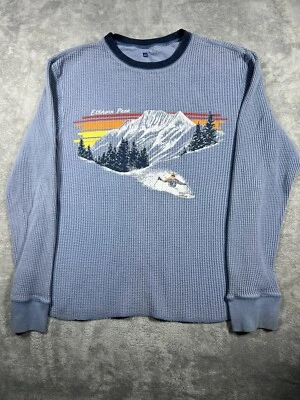 Camisa gráfica vintage Gap Elkhorn Peak masculina XL ajuste atlético malha waffle térmica - Imagem 1 de 4