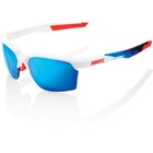 100% Sportcoupe Glasses Polished White / Geo Pattern - HiPER Blue + Clear Lens