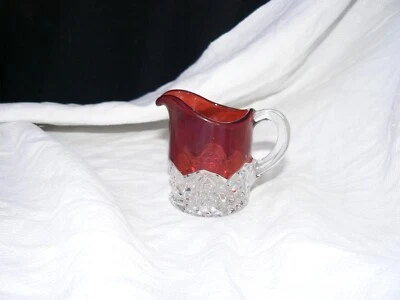 Button Arches Individual creamer Ruby Stained and Clear EAPG - Image 1 of 4