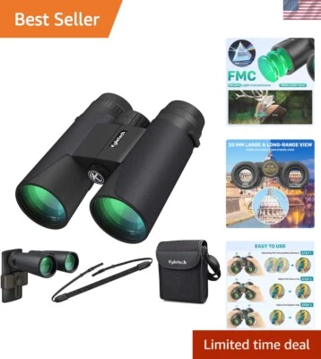 Durable 12x42 Waterproof Binoculars with Adjustable Eye Cups & Tripod Mount - Image 1 of 4