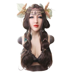 Mascarilla facial de silicona con cabeza completa para travesti - Imagen 1 de 10