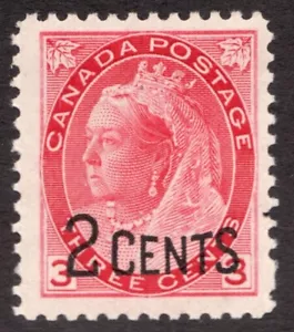 1899 Canada Sc# 88 provisional ovpt - 2 Cent Queen Victoria - MNH - Picture 1 of 1