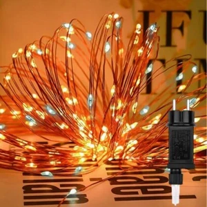Catena luminosa di 300 Micro LED luci di Natale caldo fisso e bianco flash 31V - Foto 1 di 5