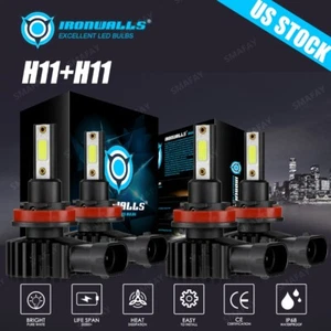 For Kawasaki ZX1400A Ninj ZX14 2006 2007 4Pcs H11 H9 LED Headlight Bulbs 6000K - Bild 1 von 12