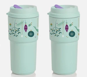 ¡Nuevo! Juego de 2 portabebidas frías/calientes Tupperware Shining Traditions Eco To Go - Imagen 1 de 2