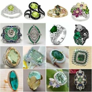 Fashion 925 Silver Wedding Rings Women Cubic Zirconia Jewelry Gifts Size 6-10