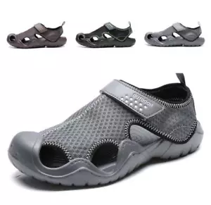 Sandalias para hombre con hondas de playa al aire libre punta cerrada zapatos talla grande informales de verano - Imagen 1 de 15
