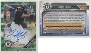 2019 Bowman Chrome Prospects HTA Green Atomic Refractor /99 Jameson Hannah Auto