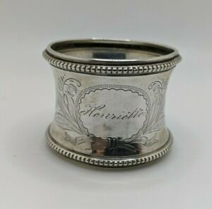 Antique German 800 Silver Napkin Ring "Henriette" name engraving