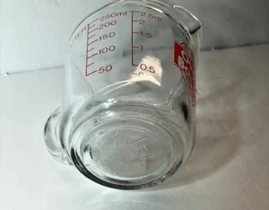 Anchor Hocking Oven Basics 496 1 taza/8 oz taza medidora vidrio transparente letras rojas - Imagen 1 de 4
