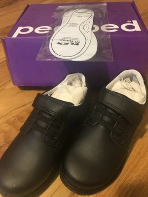 Zapatilla deportiva de cuero Pediped Flex Storm negra lisa nueva en caja EE. UU. 10-10,5 Foto 1 de 4