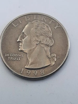 1998 p Washington Quarter Error  Quarter Error  IN GOD WE TRUST - Image 1 of 3