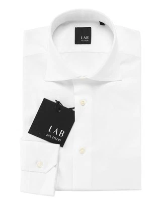 CAMICIA ABITO LAB PAL ZILERI cotone bianco tinta unita lusso Italia 43 17 nuova con etichette - Immagine 1 di 2