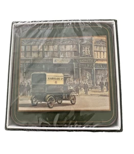 Pimpernel Corkback Set/6 Harrods Store Van Coasters Scenes Of London NEW - Picture 1 of 3