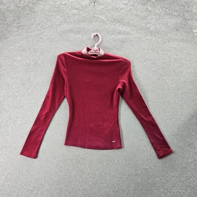 Женская рубашка пуловер GUESS XS красная водолазка со стразами - Изображение 1 из 4