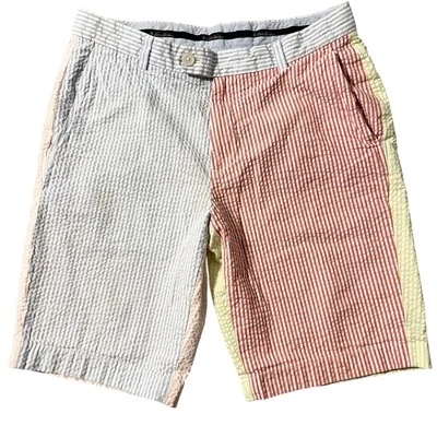 Pantalones Cortos De Colección Brooks Brothers Seersucker Hombres 32 (10”) Colorblock Golf Preppy *LEER Foto 1 de 4
