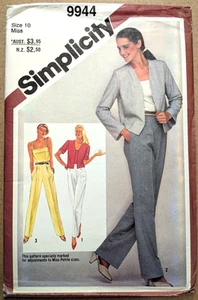 Simplicity Pattern 9944 Misses Camisole Tapered Pants Jacket Size 10 Uncut - Picture 1 of 3