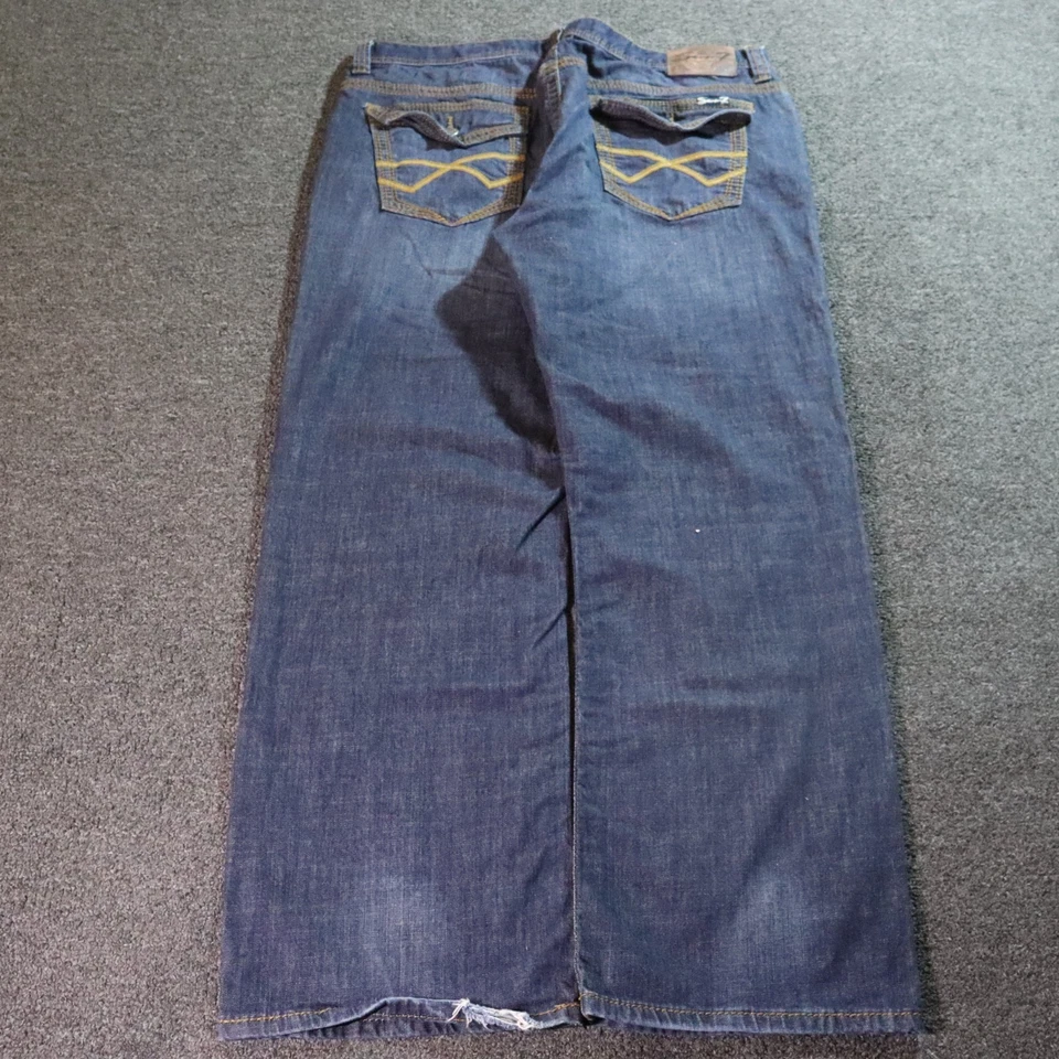Jeans Seven7 holgados bootcut bordados grunge Y2k azules 40x32 Foto 1 de 4