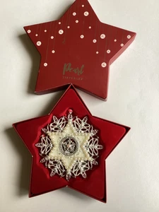 Tipperary Cristal Brillante Perla Copo de Nieve Árbol de Navidad Adorno Colgante - Imagen 1 de 7