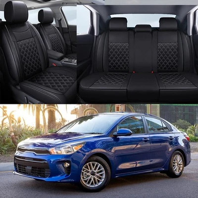 Juego completo de funda protectora de cojín de asiento de coche de cuero para Kia Rio sedán Foto 1 de 4