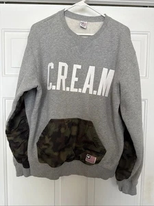 Wu Tang Clan Brand Limited Sz. Large C.R.E.A.M Camo Crewneck Sweatshirt Wu Wear - Picture 1 of 12