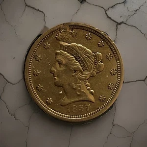 1857 $2 1/2 Gold Quarter Eagle  - Picture 1 of 2