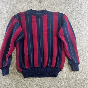 Suéter Checkpoint Para Hombre Grande Rojo Azul Rayas Manga Larga Preppy De Colección EE. UU. - Imagen 1 de 5