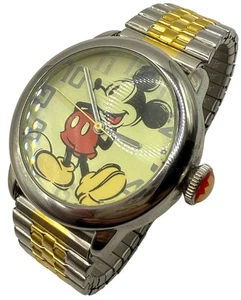 Disney Seiko SII Mickey Mouse Watch Men’s New Battery Adjustable Two Tone Band - Picture 1 of 8