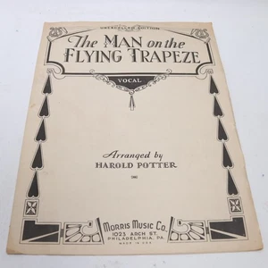 Man on Flying Trapeze Piano Voice Sheet Music Arr Potter 1933 Morris Music - Picture 1 of 3