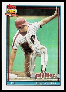 Len Dykstra, 1991 Topps, #345, Philadelphia Phillies, - Imagen 1 de 2