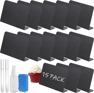 Juego de 19 PIEZAS Etiquetas de Precio, Etiquetas de Alimentos para Buffet, Mini Tablero de Tiza con Pluma, Negro R - Imagen 1 de 8