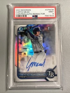 2022 Bowman Chrome Curtis Mead Prospect Auto Refractor 1st Bowman /499 PSA 9 - Picture 1 of 2