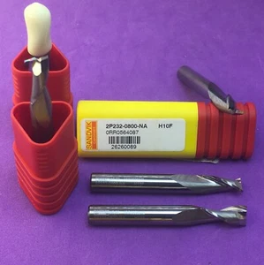 Fresadora de extremo de carburo sólido SANDVIK 2P232-0800-NA 8 mm; extremo cuadrado; H10F🎯Maquinista - Imagen 1 de 2