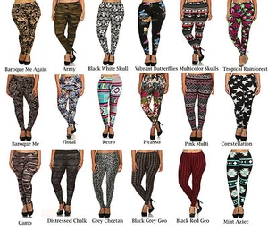 Womens Plus Size Graphic Print Pattern Buttery Soft Leggings - Picture 1 of 228