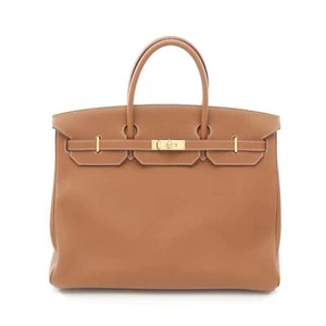 HERMES Birkin 40 Hand bag Y Togo leather Brown Gold Used GHW - Picture 1 of 8