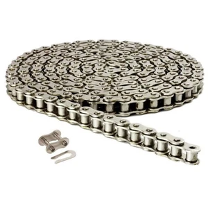 #50NP Nickel Plated Riveted Roller Chain Corrosion Resistant 10ft Roll - Picture 1 of 2