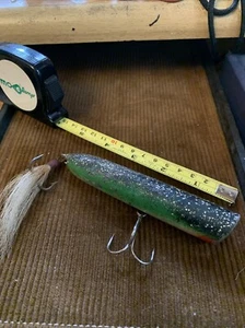 Vintage Saltwater Surface Chugger/popper Green Mullet Vg or Better - Picture 1 of 8