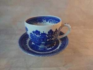 Myott Old Willow Cup And Saucer Teacup Willow Pattern - Picture 1 of 4