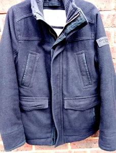 ABERCROMBIE AND FITCH ABRIGO GABARDINA LANA AZUL HOMBRE - Imagen 1 de 3