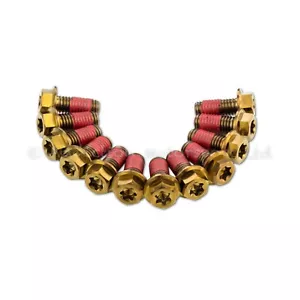 12x Aprilia Caponord 1000 Bronze Titanium Front Disc Rotor Bolts Screw M8x18 - Picture 1 of 3