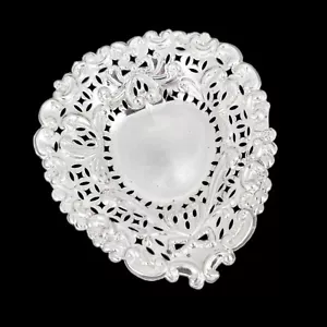 Edwardian Argento Sterling a Cuore Bonbon Piatto Fiocchi, a & J Zimmerman, 1903 - Picture 1 of 14