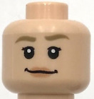 Lego New Light Nougat Minifigure Head Dual Sided Female Dark Tan Eyebrows Part