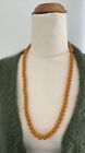 Vintage Butterscotch Yellow Bakelite Tested Round Beads Necklace 43Grams