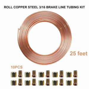 10M Copper Brake Pipe 25 ft 3/16" Raccords-Mâle Femelle Nuts syndicats 20pc
